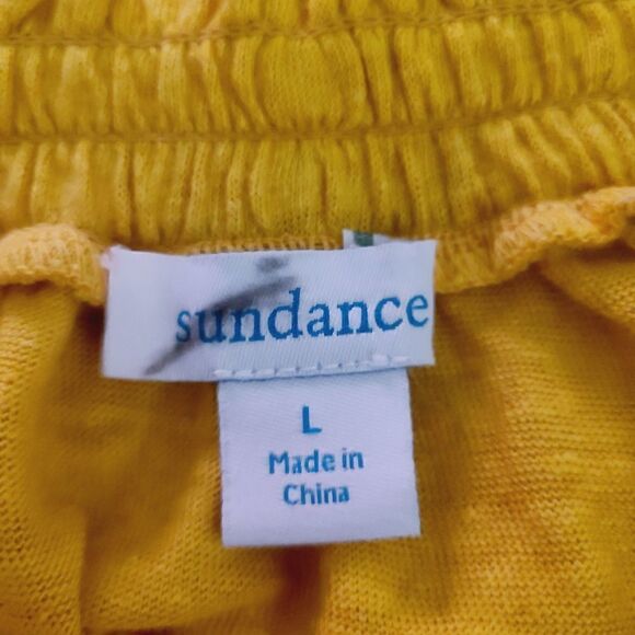 Sundance Dancing Garden Top L Yellow Linen Embroidered Floral Off The Shoulder - Picture 6 of 7